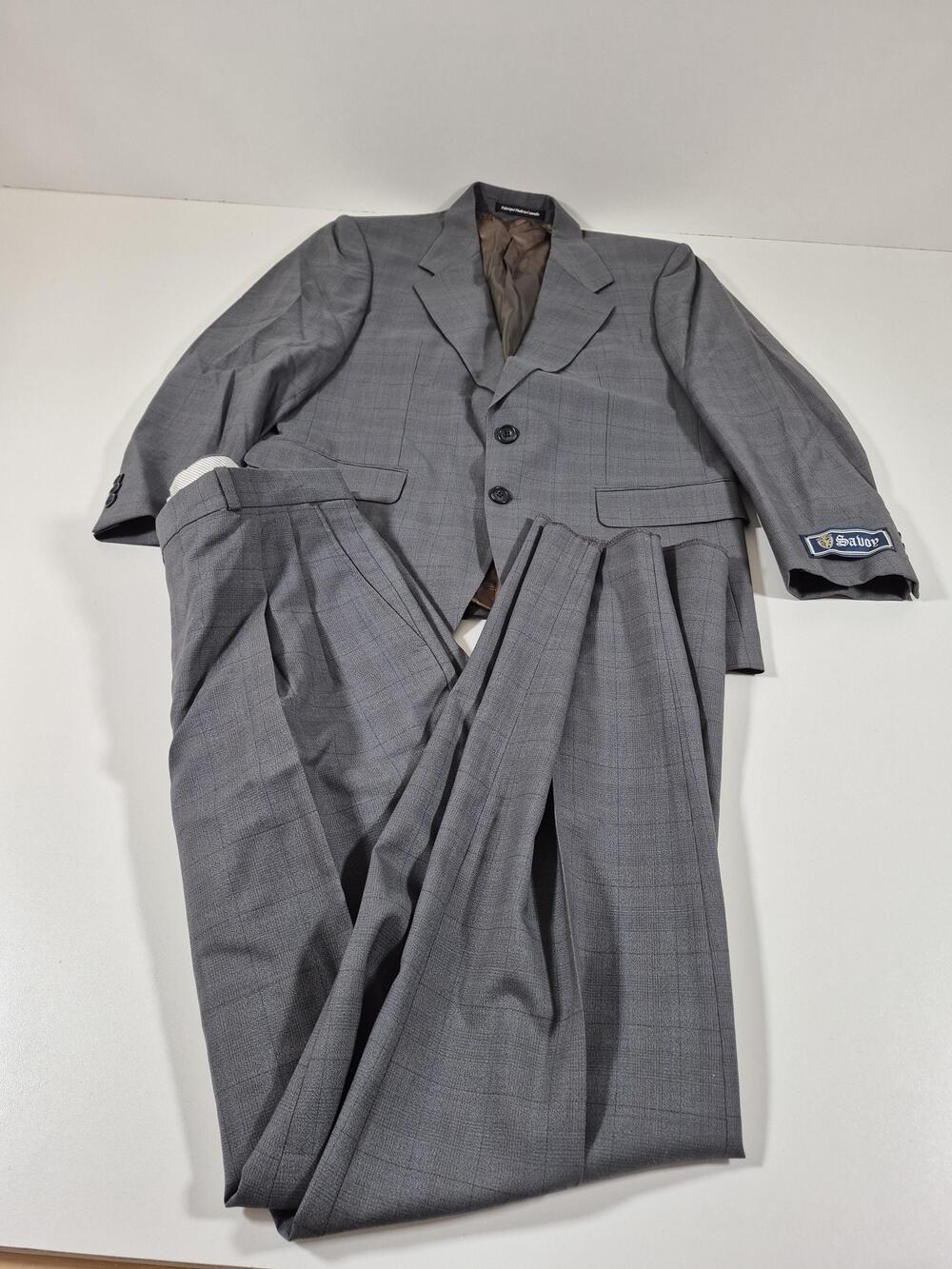 VTG Savoy Suit Mens 40 Short Gray Poly Wool Aspen 2 Piece 34x33 Canada Unhemmed
